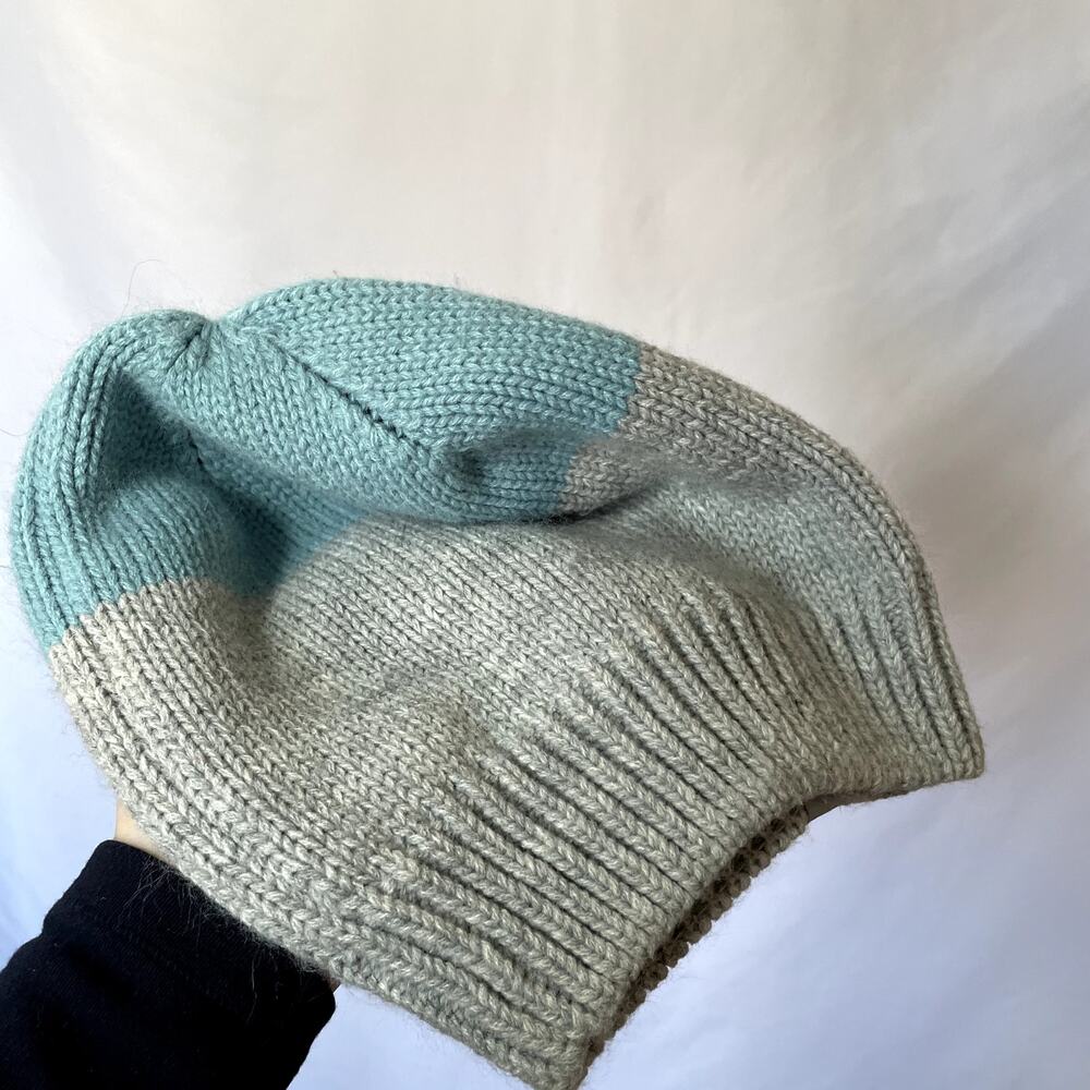 Caribou gray blue knit winter beanie warm coffee hat casual midwest one size - Picture 3 of 4